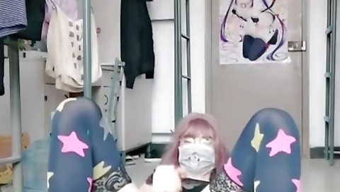 Busty shemale gets her cunt rammed by a guy in the toilet