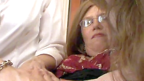 Busty stepmom in red lingerie and stockings get deepthroated