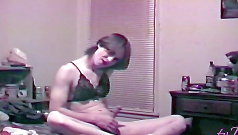 Busty brunette naked with stockings and dress in public