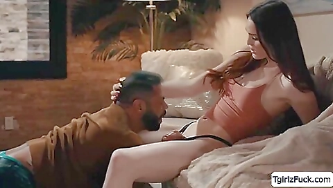 Brunette with big tits is getting her ass and pussy fucked