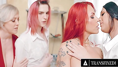 Horny nurse with big booty fucks 2 girls in foursome