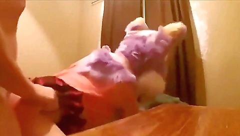 Amateur anal creampie porn with a blonde in a white dress