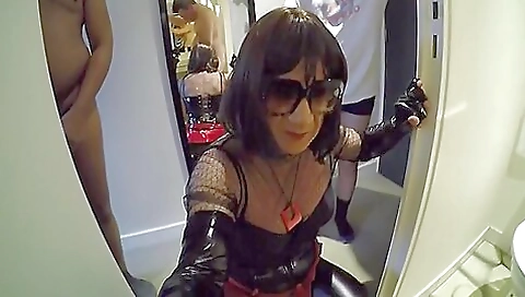 A brunette slut is fucked by her boyfriend and his friend