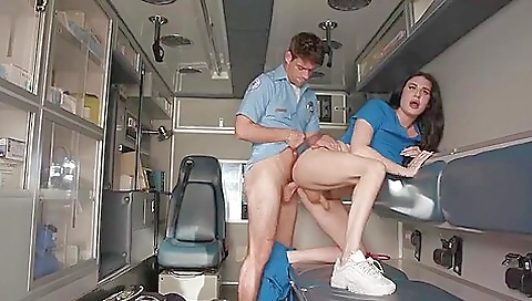 Blonde brunette busty patient takes care of this patient