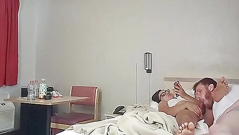 Horny brunette in a white blouse is getting her pussy peeping