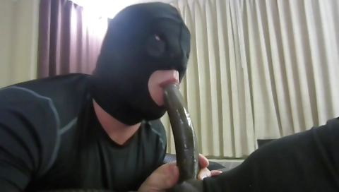 Ebony teen babe fumbles her dick in front of a guy