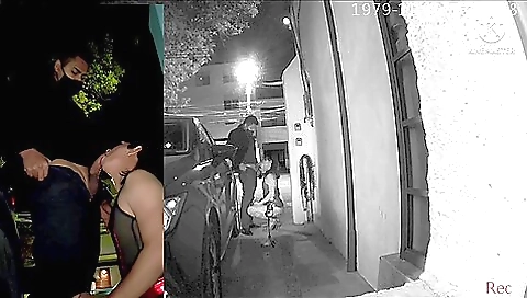 Incredible big ass amateur anal sex in front of a car