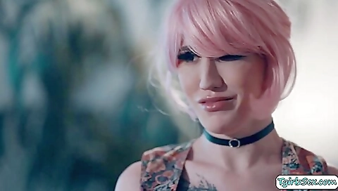 Stunning babe takes on her lover's big cock on a chair