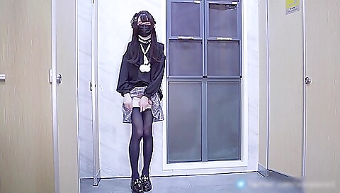 Transvested asian girl with a round butt and tiny tits 002