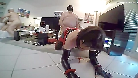 Mature brunette milf sucks and fucks in the bedroom