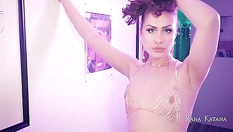 Horny brunette with a big ass fucks herself with a dildo